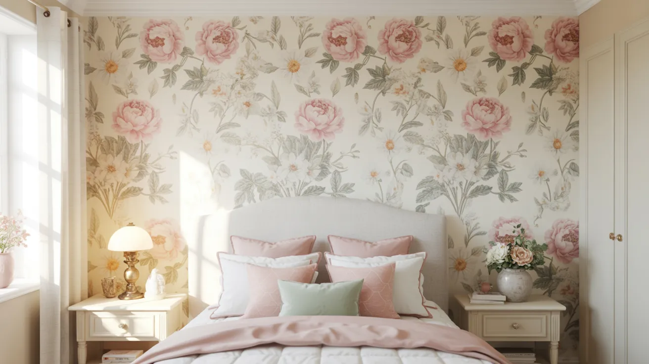 Floral Wallpaper Feature Wall
