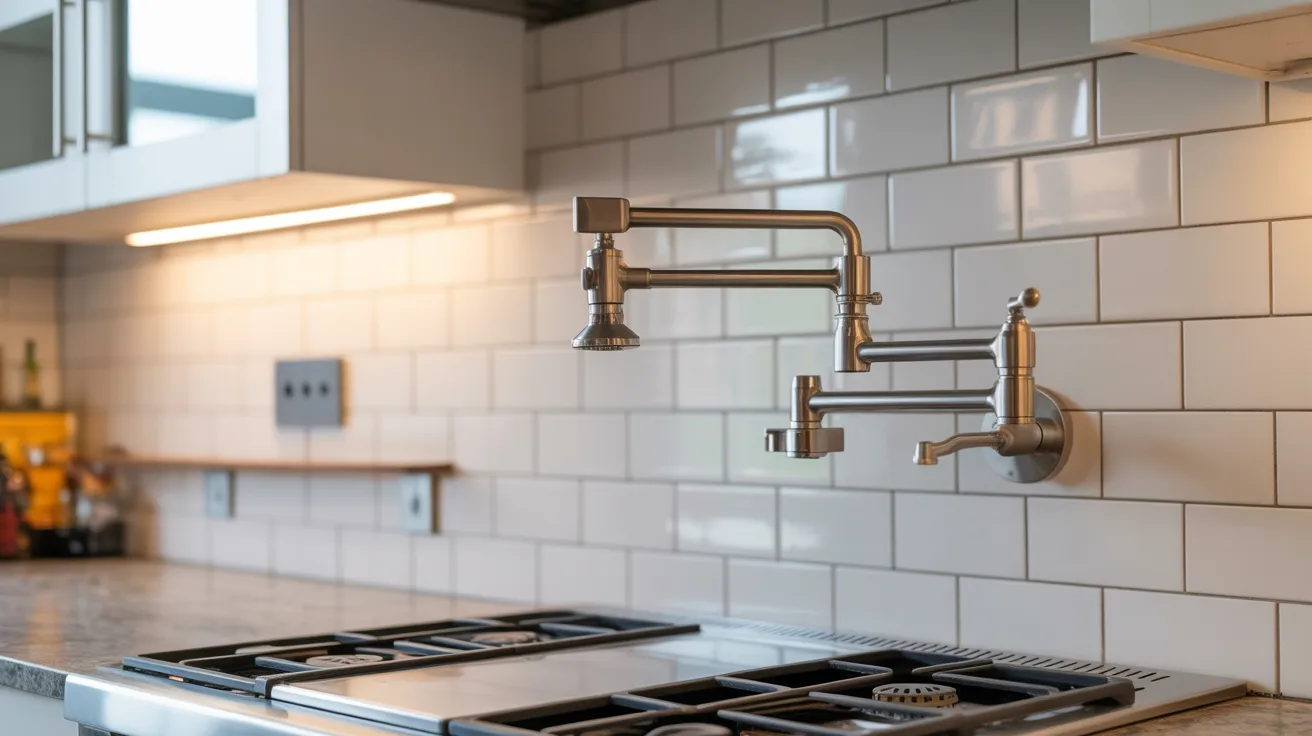 A kitchen featuring a sink and a stove top, showcasing a functional cooking space.