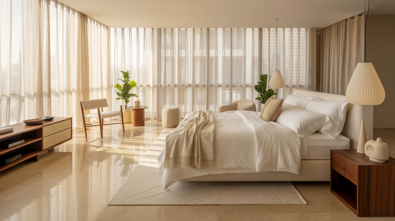 A cozy bedroom featuring a large bed and a window allowing natural light to enter the space.