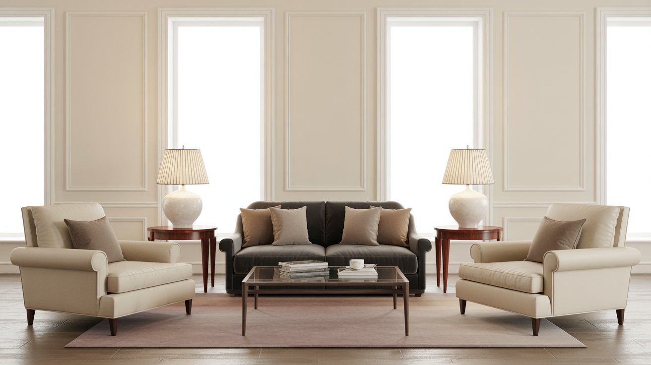 A cozy living room featuring two chairs and a small table between them.