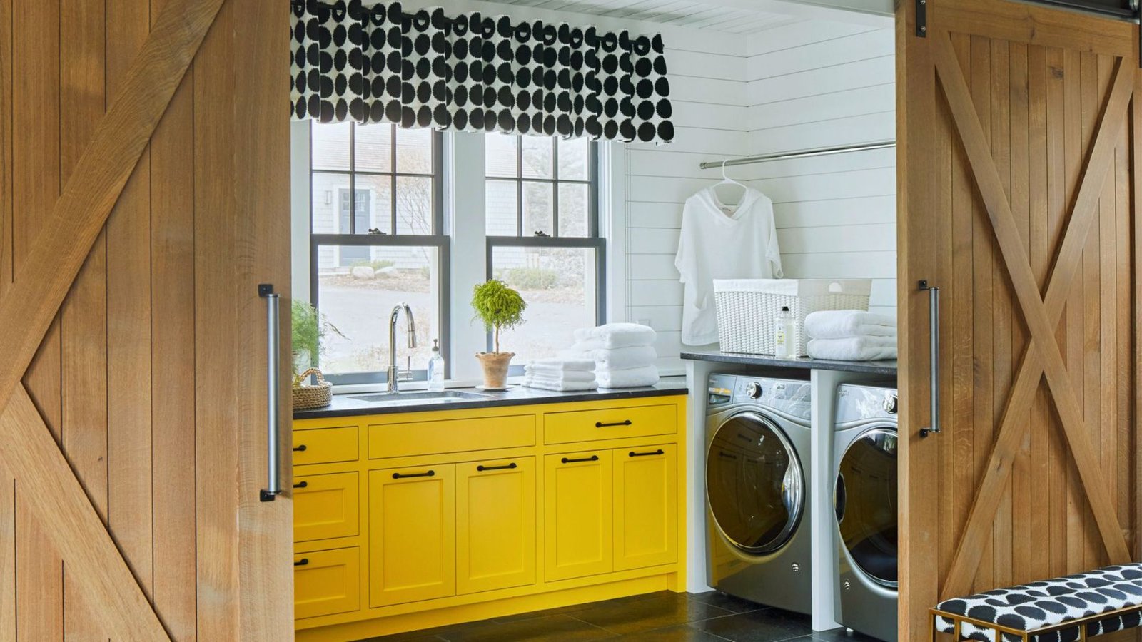 Sliding Barn Door for a Modern Farmhouse Laundry Space
