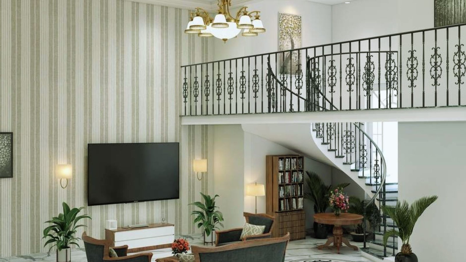 Double-Height Luxury Living Room