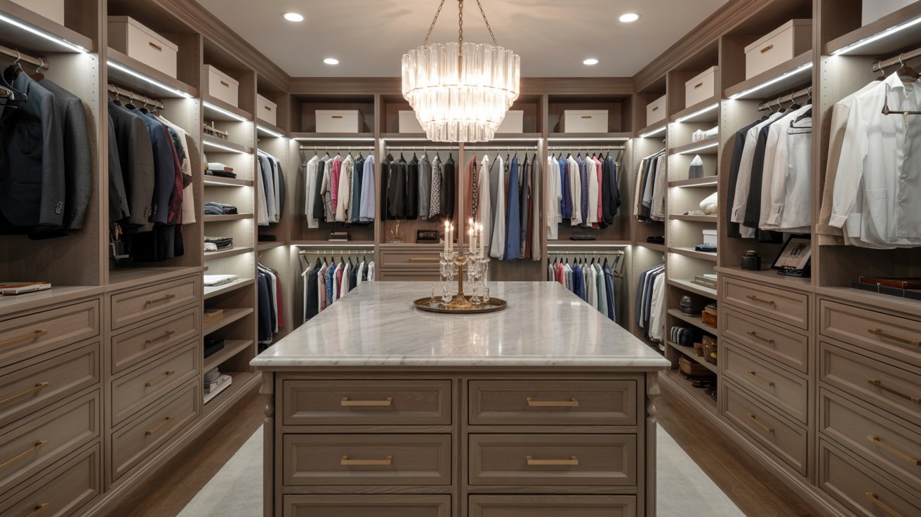 Closet Island with Premium Countertops
