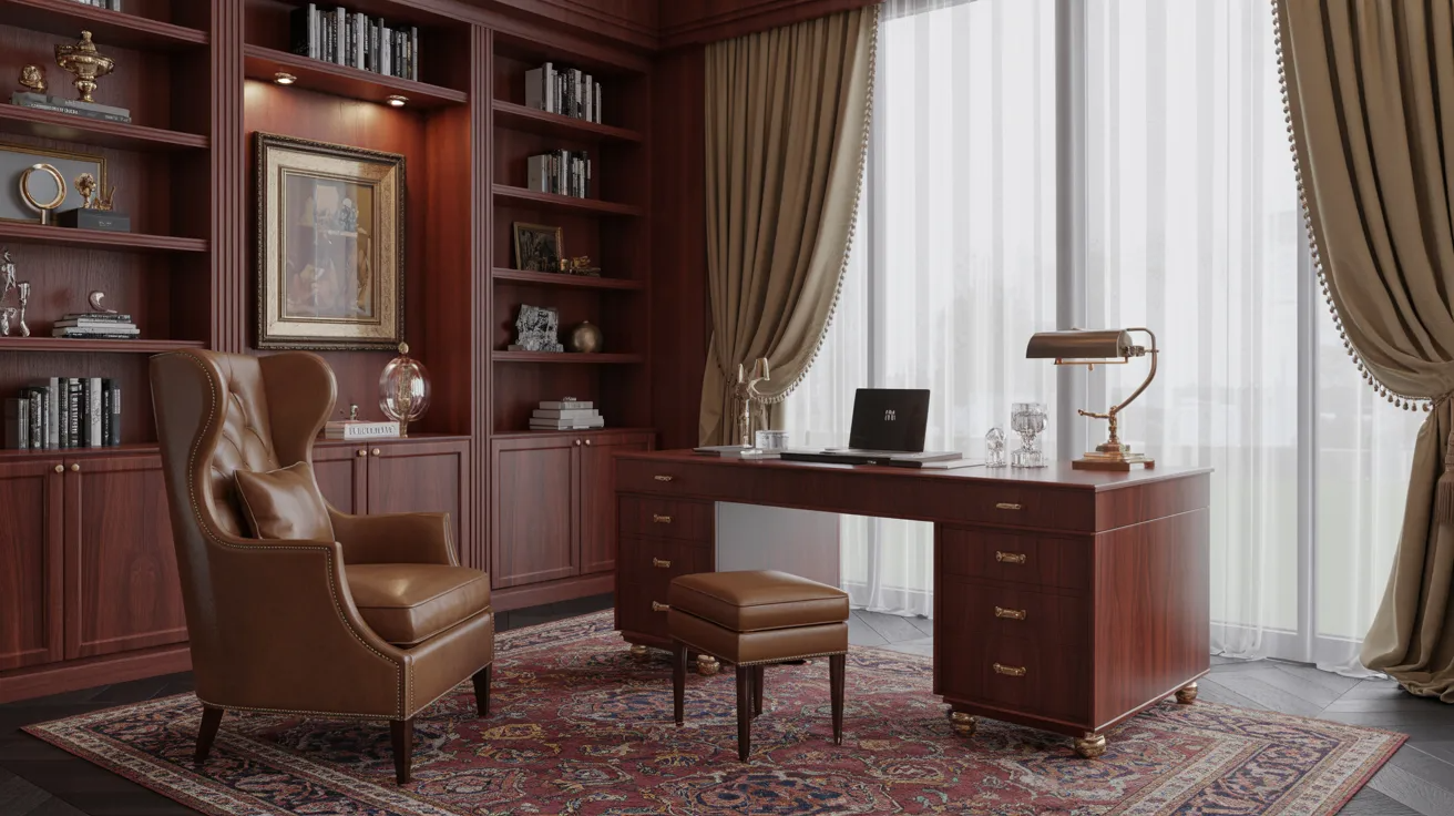 A home office featuring a desk, chair, and bookshelf, creating a functional workspace.