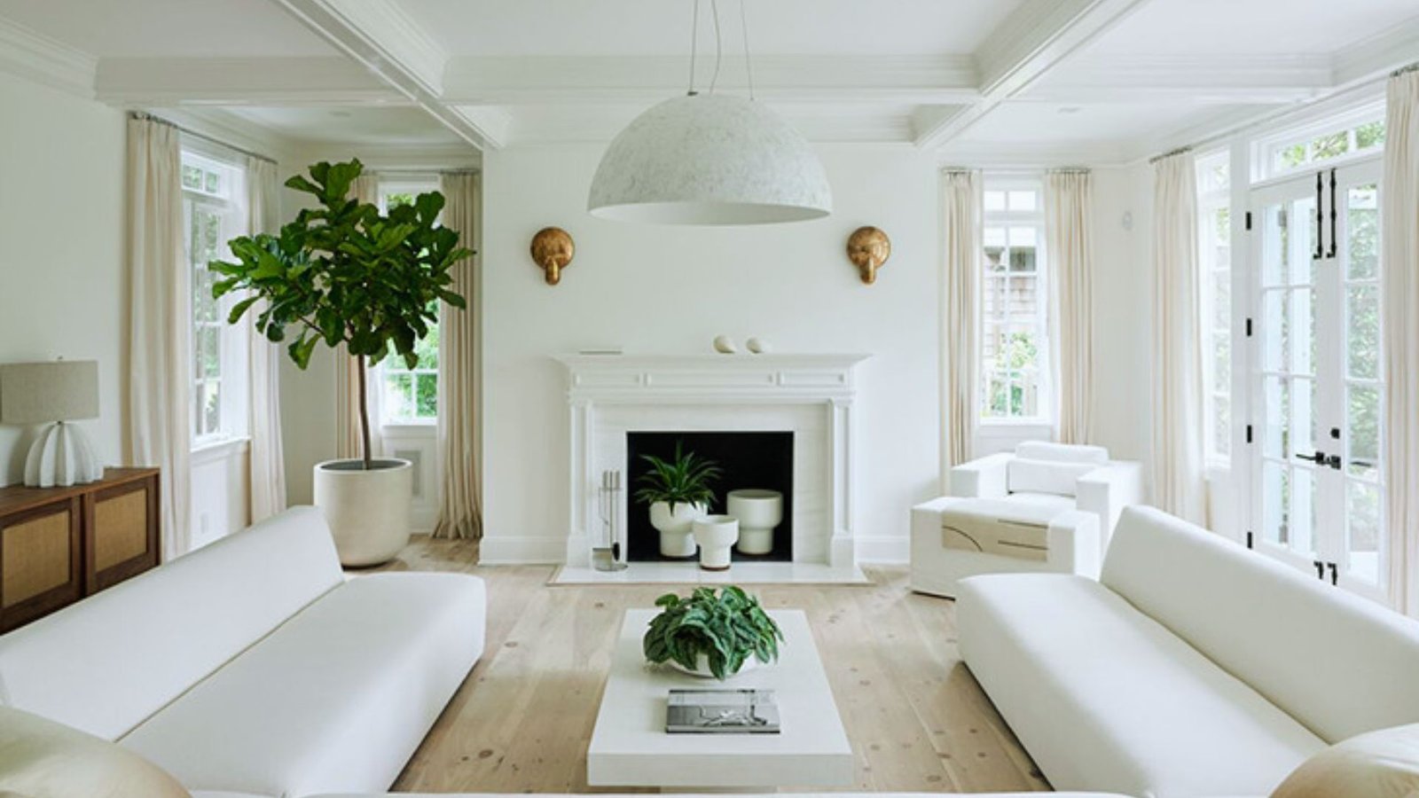 All-White Minimal Luxury Living Room